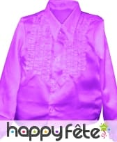 Chemise enfant à super ruches fuschia
