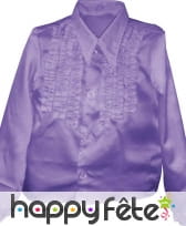Chemise enfant à super ruches violette