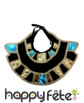 Col égyptien brodé noir et doré