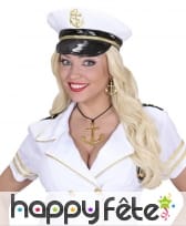 Collier et boucles d'oreilles ancre dorée