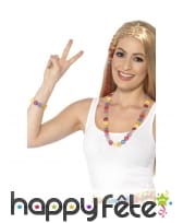 Collier et bracelet hippie multicolores