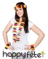 Couronne et collier Hawaïen drapeau Allemand