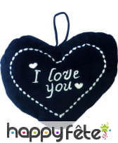 Coussin en coeur noir i love you