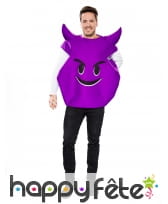 Costume émoticône de diable violet pour adulte