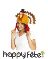 Chapeau en forme de dinde pour adulte