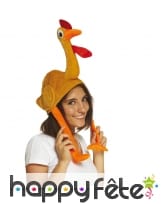 Chapeau en forme de poulet pour adulte