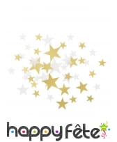 Confettis en forme d'étoiles dorées et blanches, image 2