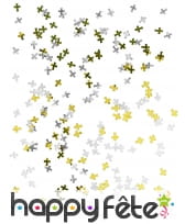 Confettis en forme de croix argentées et dorées, image 1