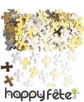 Confettis en forme de croix argentées et dorées, image 2