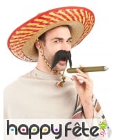 Chapeau en paille avec contour à motifs, image 1