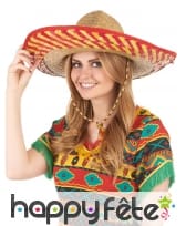 Chapeau en paille avec contour à motifs, image 2