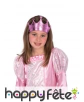 Couronne en plastique rose effet métallisé fille