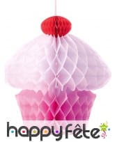 Cupcake en papier alvéolé de 20cm
