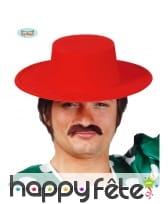 Chapeau espagnol rouge uni