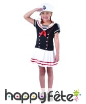 Chapeau et robe marin noire et blanche pour fille, image 3