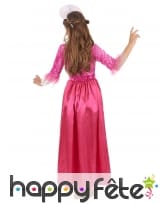 Coiffe et robe rose de petite princesse médiévale, image 2