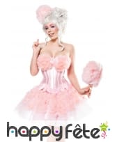 Corset et tutu sexy barbe à papa rose avec coiffe