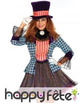 Costume femme chapelier fou robe scintillante