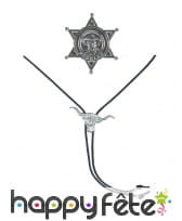 Cravate ficelle et badge de shérif, image 1