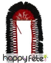 Coiffe grand chef indien rouge et noire