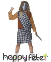 Costume guerrier écossais bleu