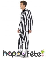 Costume gangster ligné noir et blanc, image 2