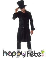 Costume gothique noir de magicien pour homme