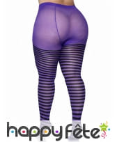 Collants grande taille Halloween violet rayé, image 2