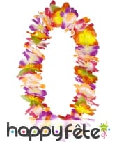 Collier hawaï avec 1 fleur d'hibiscus