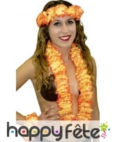 Collier hawaien avec couronne et bracelet