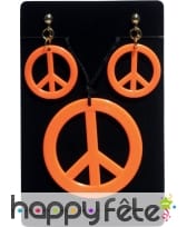 Collier hippie avec boucles d'oreilles fluo, image 3