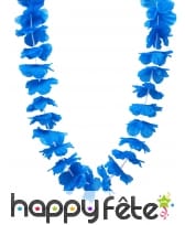 Collier hawaïen bleu uni
