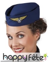 Calot hotesse de l'air bleu
