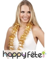 Collier hawaïen doré uni