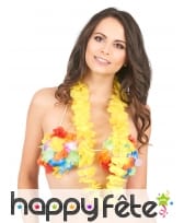 Collier hawaïen jaune uni, image 1