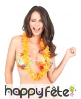 Collier hawaïen orange uni, image 1