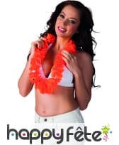 Collier hawaïen orange uni, image 2