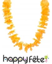Collier hawaïen orange uni