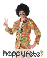 Costume hippie peace and love coloré pour homme, image 1