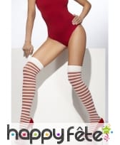 Chausettes hautes rouges blanches, image 1