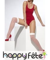 Chausettes hautes rouges blanches