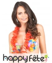 Collier hawaïen rouge uni, image 1