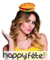 Chapeau hamburger sur serre tête
