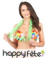 Collier hawaïen vert uni, image 1