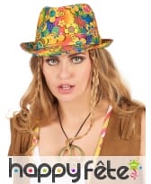 Chapeau imprimé hippie fleuri, image 1