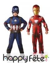 Costumes Iron Man et Captain America enfant