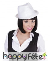 Chapeau justin blanc avec fines lignes noires