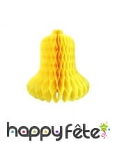 Cloche jaune en papier alvéolé, 36cm