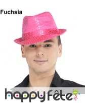 Chapeau justin fluo à sequins, image 1