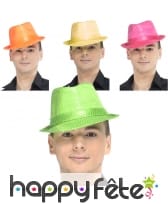 Chapeau justin fluo à sequins